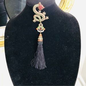 - Heidi Daus Swarovski Crystal sublime serpent Tassel Brooch